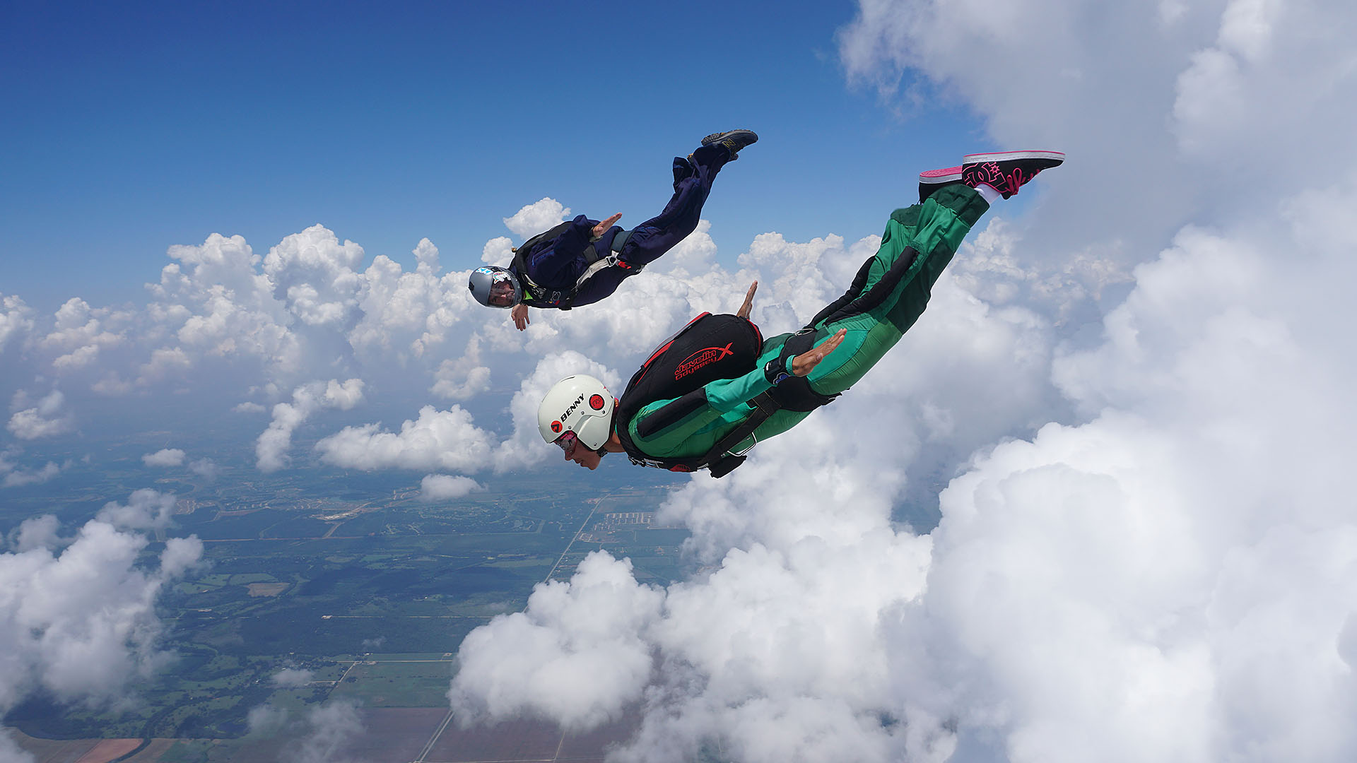 Spaceland Skydiver Training Program: Tracking with instructor