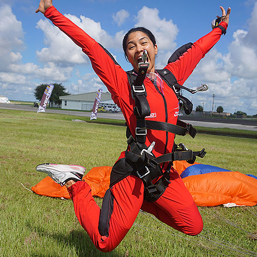 Stoked to skydive over Spaceland!